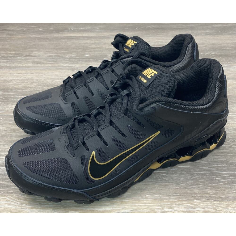 Nike Reax 8 TR Mesh Training Shoe Black/Metallic Gold Black US Men's 11.5 New